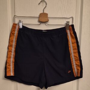 Nike Navy and Orange Athletic Shorts